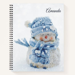 Carnet Photo d'un mignon bonhomme de neige en hiver - Noë