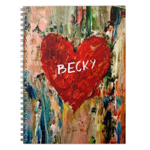 Carnet photo en spirale d'art cardiaque peint