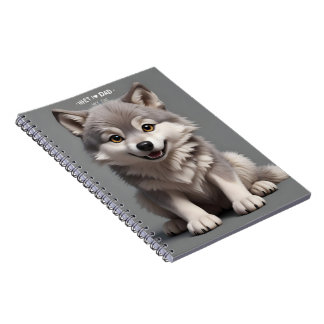 Carnet photo en spirale imprimé Husky