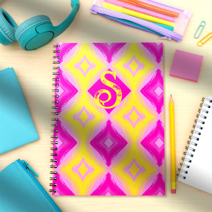 Carnet photo en spirale rose, jaune peint en diama