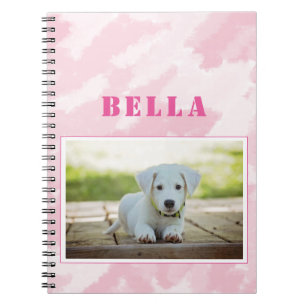 Carnet Photo et nom du chien rose mignon