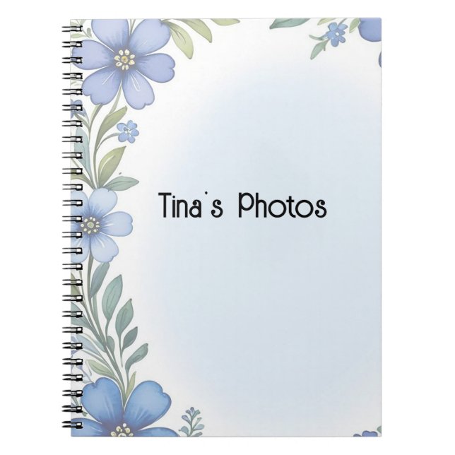 Carnet photo floral bleu Elegance Spiral (Devant)