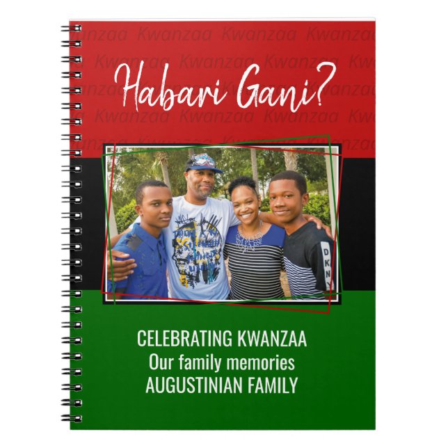 Carnet Photo HABARI GANI personnalisée Kwanzaa (Devant)