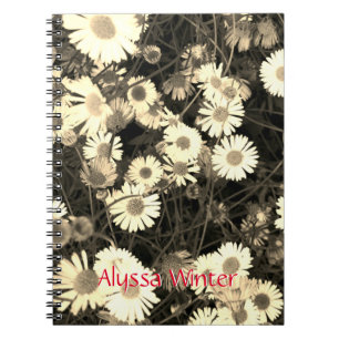 Carnet Photo marguerite noir et blanc