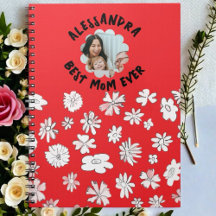 Photo meilleure maman jamais monogramme floral rou