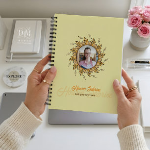 Carnet Photo moderne 3D de mandala doodle floral orange b