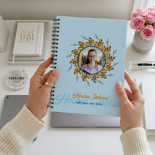 Carnet Photo moderne 3D de mandala doodle floral orange b