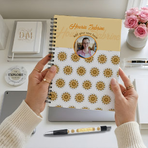 Carnet Photo moderne 3D de mandala doodle floral orange b
