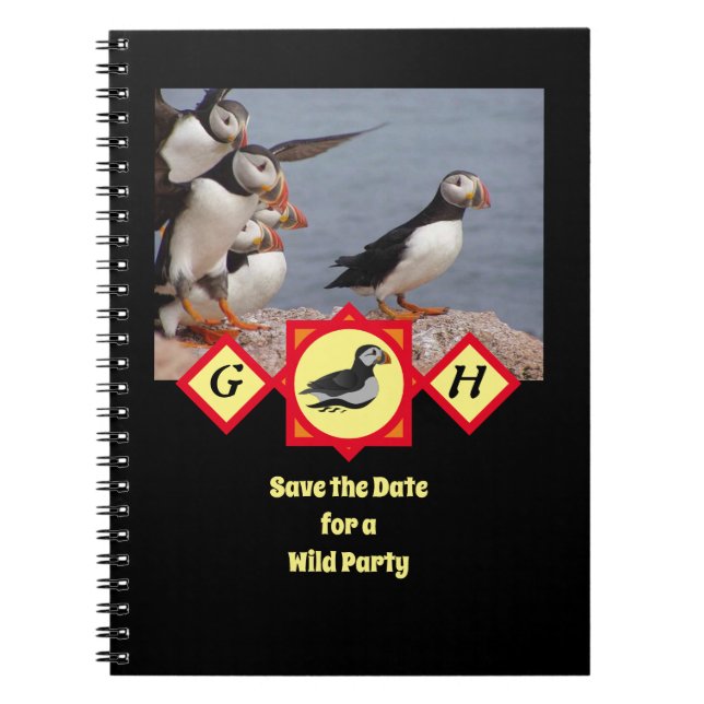 Carnet Photo Monogramme de nage de pouffin de l'Atlantiqu (Devant)