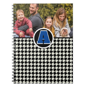 Carnet photo monogramme pied-de-poule