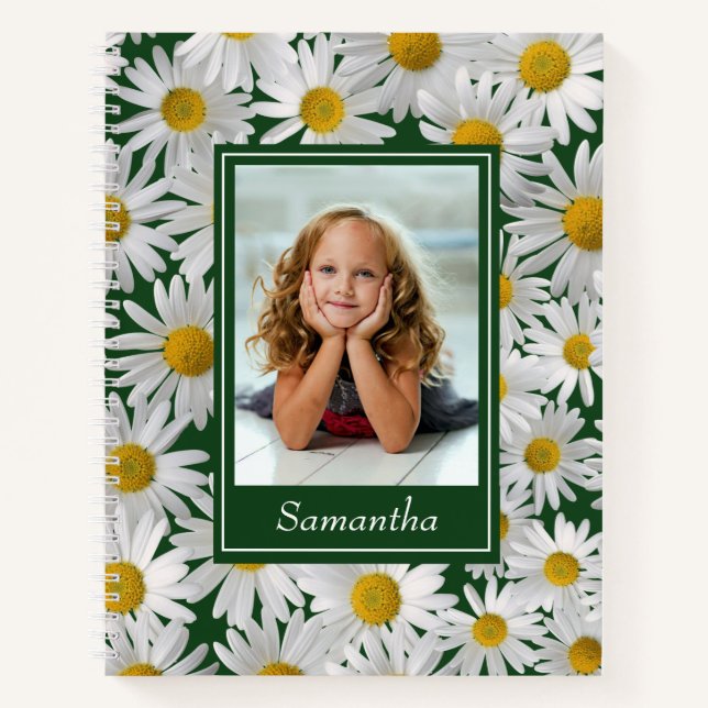 Carnet Photo personnalisée de la marguerite lumineuse - (Devant)