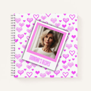 Carnet Photo personnalisée Elegant Pink Hearts Recette Li