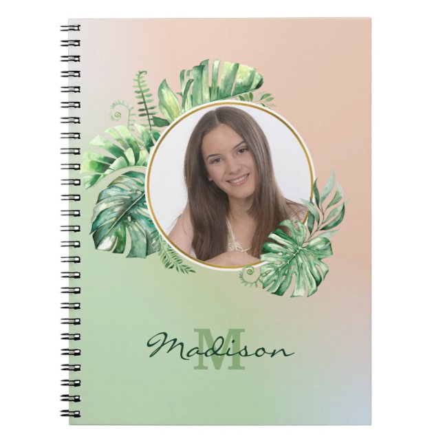 Carnet Photo personnalisée Feuilles exotiques (Devant)