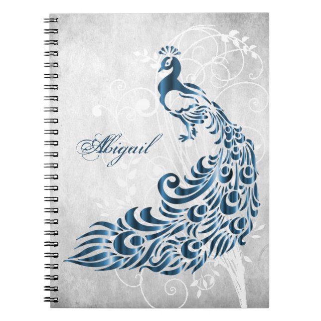 Carnet photo Spiral Personnalisé Blue Peacock (Devant)