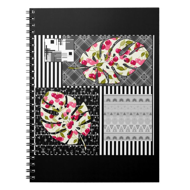 Carnet photo spirale Abstrait patchwork quilting (Devant)