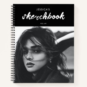 Carnet Photographe personnalisé noir et blanc Sketchbook