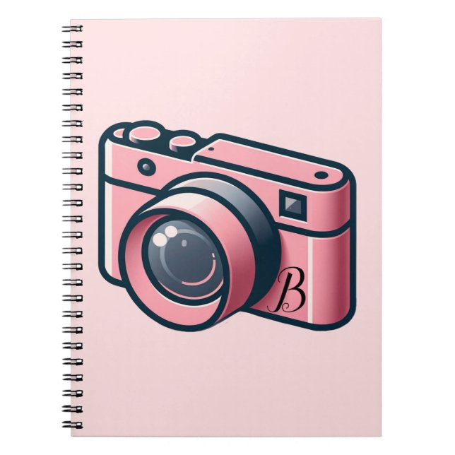 Carnet Photographie de caméra Girly Pink & Grey personnal (Devant)
