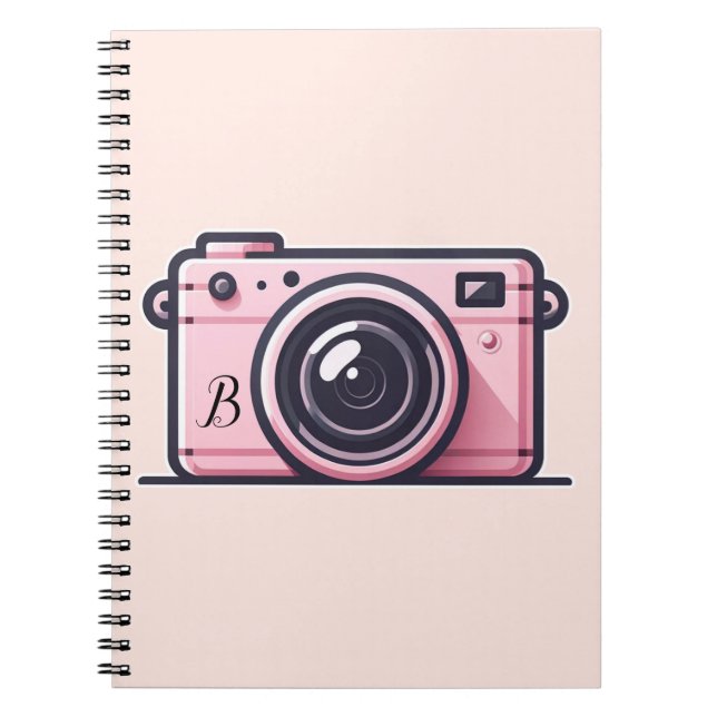 Carnet Photographie de la caméra de tir rose tendance (Devant)