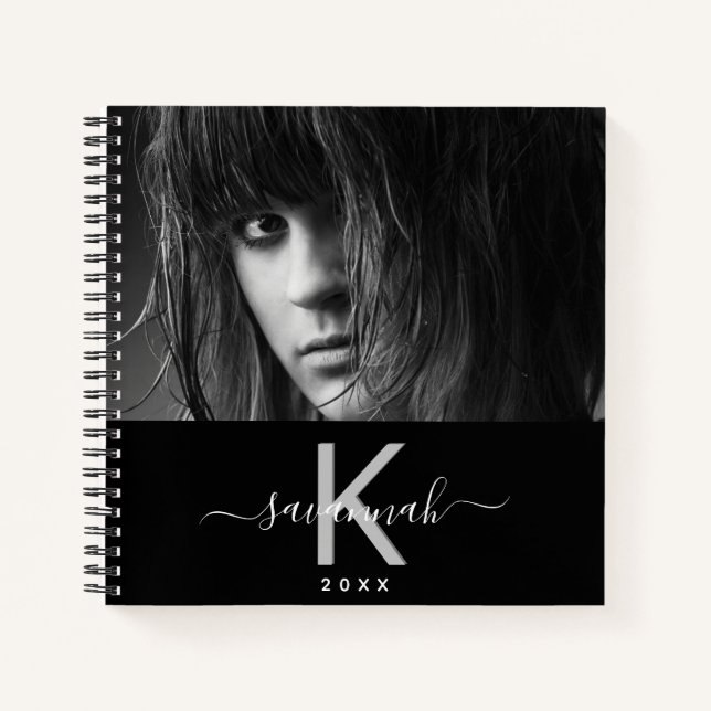 Carnet Photographie noir blanc monogrammée (Devant)