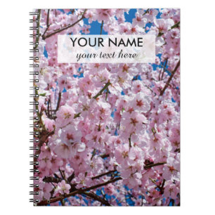 Carnet photographie rose élégante d'arbre de fleurs de