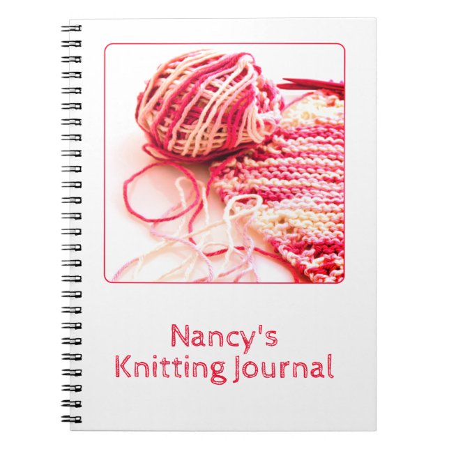 Carnet Photographie - Tricot à main rose - Fil et aiguill (Devant)