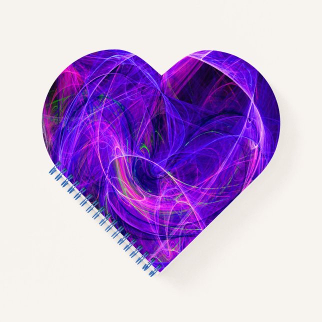 Carnet PHOTON FROID Abstrait Bleu Violet Fractales, Frotl (Devant)