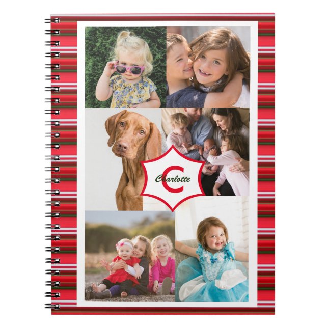 Carnet Photos de famille personnelle Modèle Monogramme (Devant)