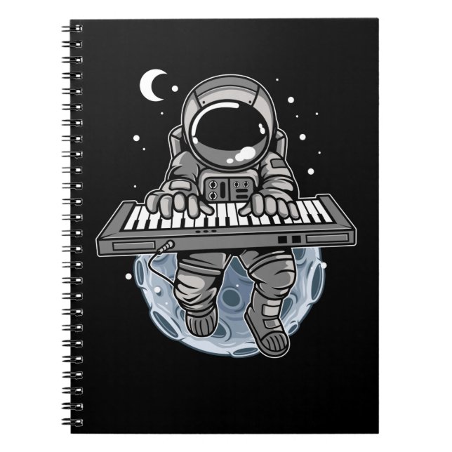 Carnet Piano Player Astronaut instrument de musique Cosmo (Devant)