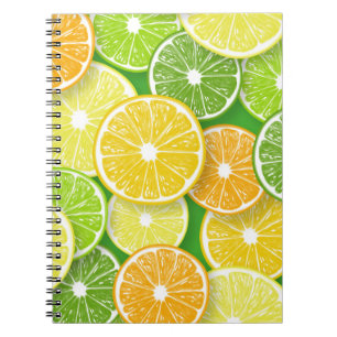 Carnet Pièces de fruits d'agrumes pop art 3