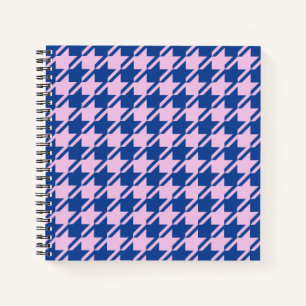 Carnet Pied de fond rose+Motif bleu