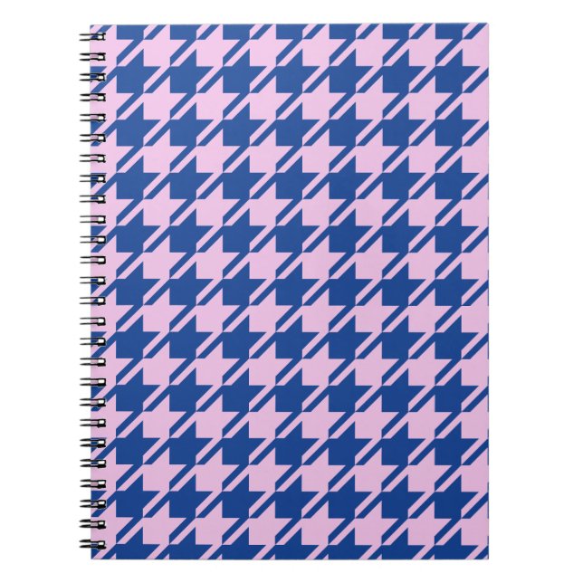 Carnet Pied de fond rose+Motif bleu (Devant)