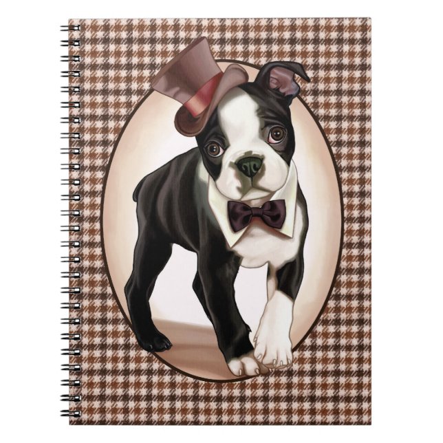 Carnet Pied-de-poule Boston Terrier (Devant)
