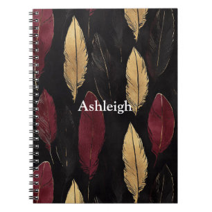 Carnet Pieds d'or rouge noir