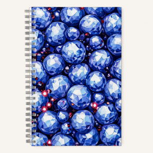 Carnet Pierres gemmes bleues scintillantes