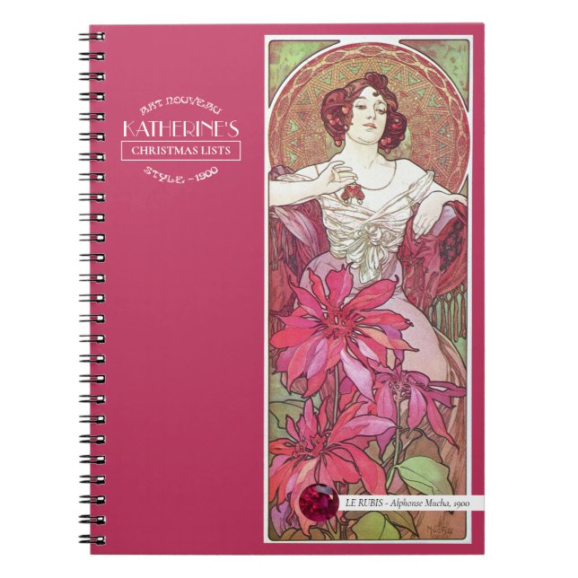 Carnet Pierres précieuses de Mucha Ruby Red Pink 2 (Devant)