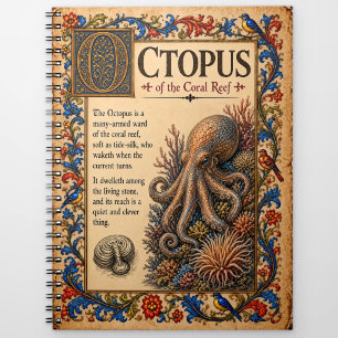 Carnet Pieuvre, Art de Bestiaire Médiéval
