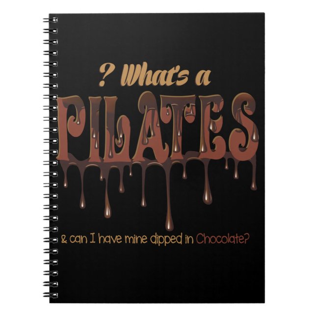 Carnet Pilates amusants trempés dans du chocolat (Devant)