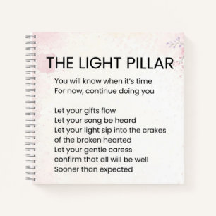 Carnet Pilier Lumière - Éveiller Poème Poème Poésie