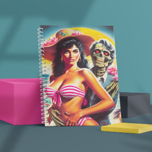 Carnet Pin-up de plage zombie effrayant