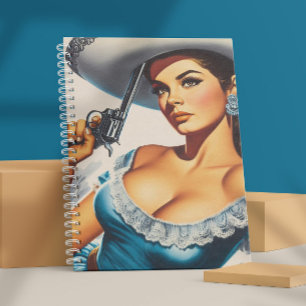 Carnet Pin-up rétro Far West
