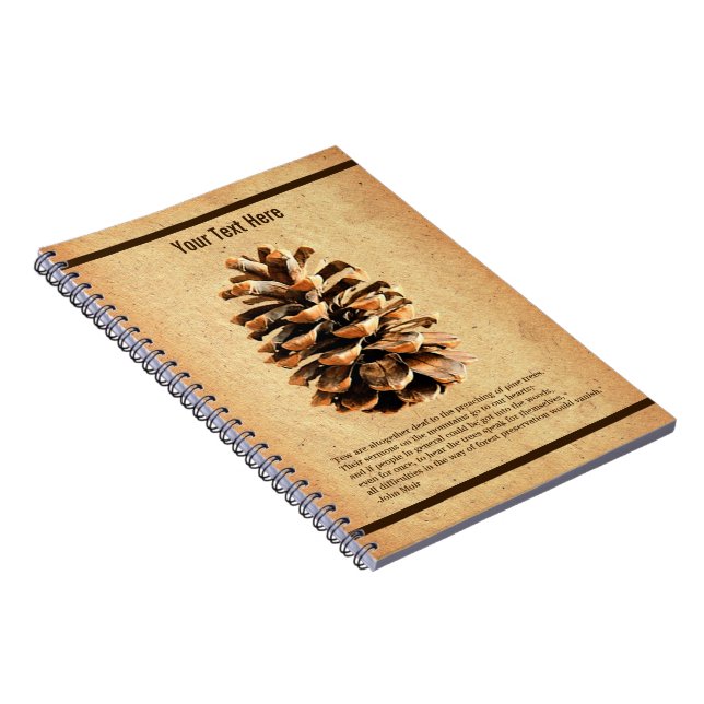 Carnet Pine Cone Et John Muir Citation (Côté Droit)