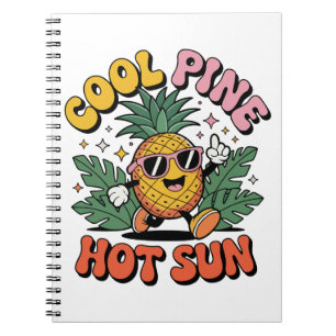 Carnet Pine Cool Soleil Chaud Vibes Rétro Ananas Été