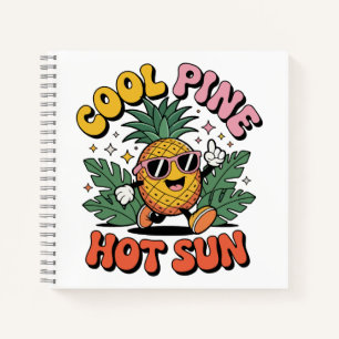 Carnet Pinède Cool Soleil Chaud Vibes Rétro Ananas Été