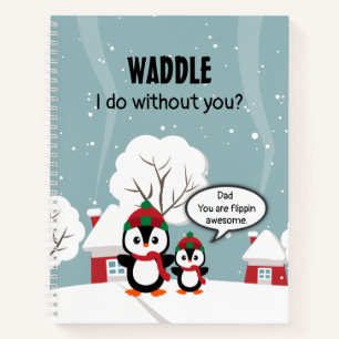 Carnet Pingouin Bébé Gris Mignonne En Neige D'Hiver