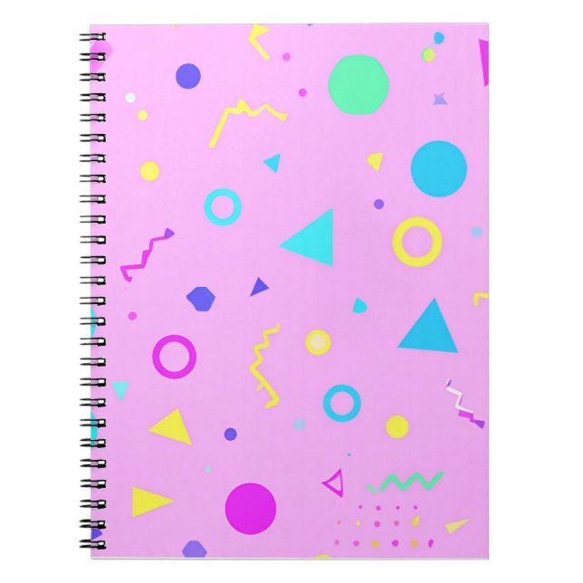Carnet Pink 80s Memphis Geometric Pattern (Devant)