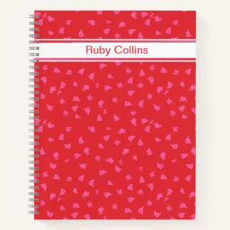 Carnet Pink and Red Floral Spiral Notebook