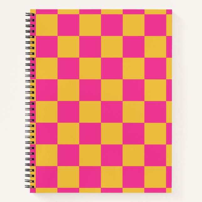 Carnet Pink and Yellow Checkerboard (Devant)