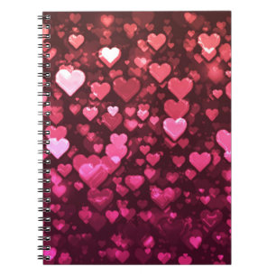 Carnet Pink Bokeh Hearts papier peint Arrière - plan numé