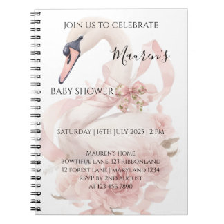 Carnet Pink Bow Girl Baby Shower