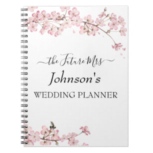 Carnet Pink Cherry Blossom Wedding Planner Notebook